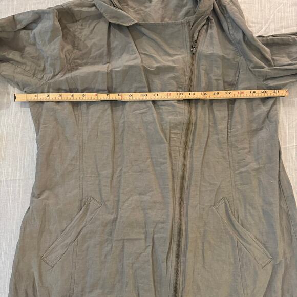 Eileen Fisher Zip Jacket w/removable hood Longsleeve Cotton Metallic taupe Large - Picture 5 of 12